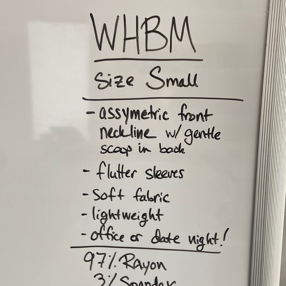 Flattering WHBM flutter sleeve blouse with bow accent - Picture 2 of 5